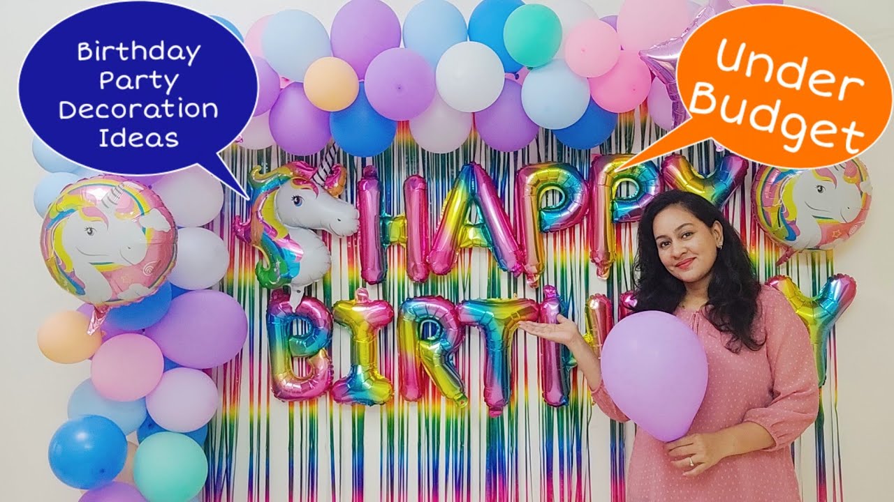 Easy & Under Budget Unicorn Birthday Party Decorations | Unicorn Birthday Party Decorations at Home