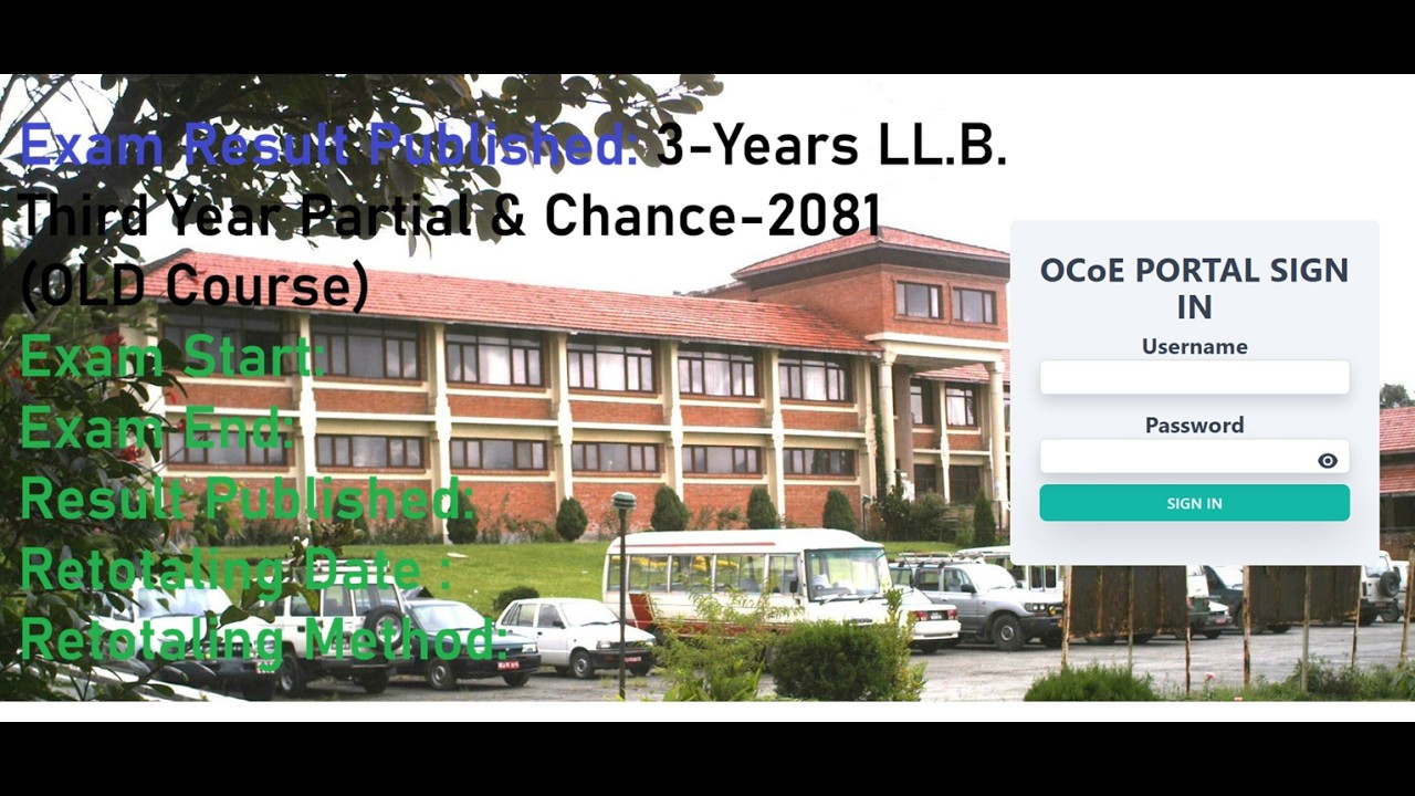 TU Result Published: 3-Years LL.B. Third Year Partial and Chance-2081(Old Course)