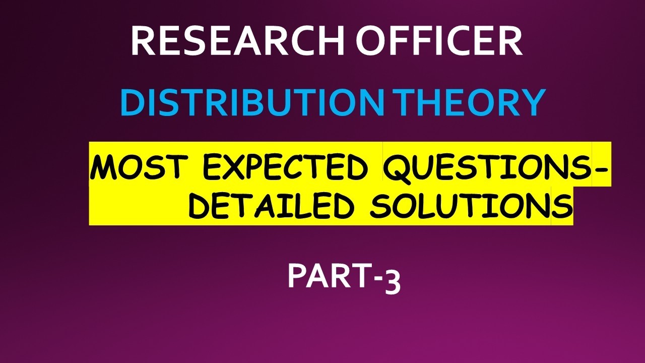 REPEATED QUESTIONS OF DISTRIBUTION THEORY | RESEARCH OFFICER | STATISTICS | KERALA PSC