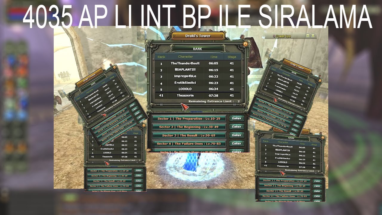 4035 Ap'li INT BP ile Ay Sonu Draki Sıralama Denemesi(Artık kolay değil)- Knight Online..