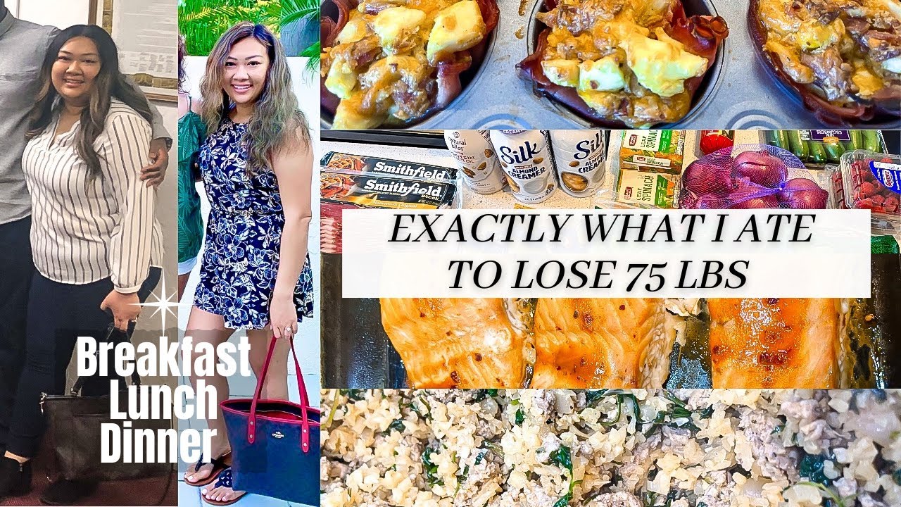 WHAT I ATE TO LOSE 75 POUNDS! *MEAL PREP* | BREAKFAST, LUNCH, DINNER + GROCERY HAUL! LOW CARB