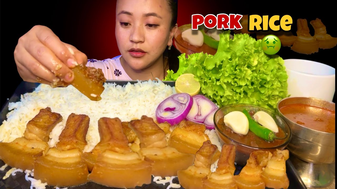 Pork With Rice |Sedra ko Twaka achar🐟