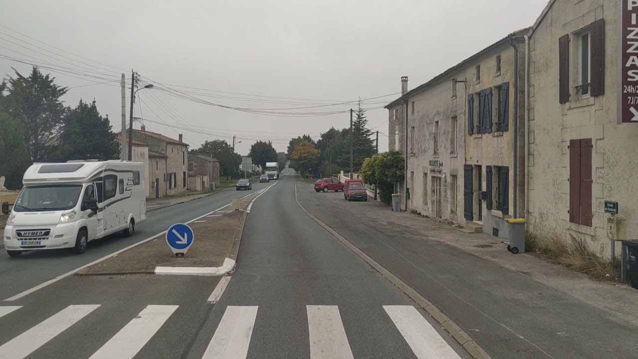 Road D148, Benet, Commune in France, 18.10.2021.