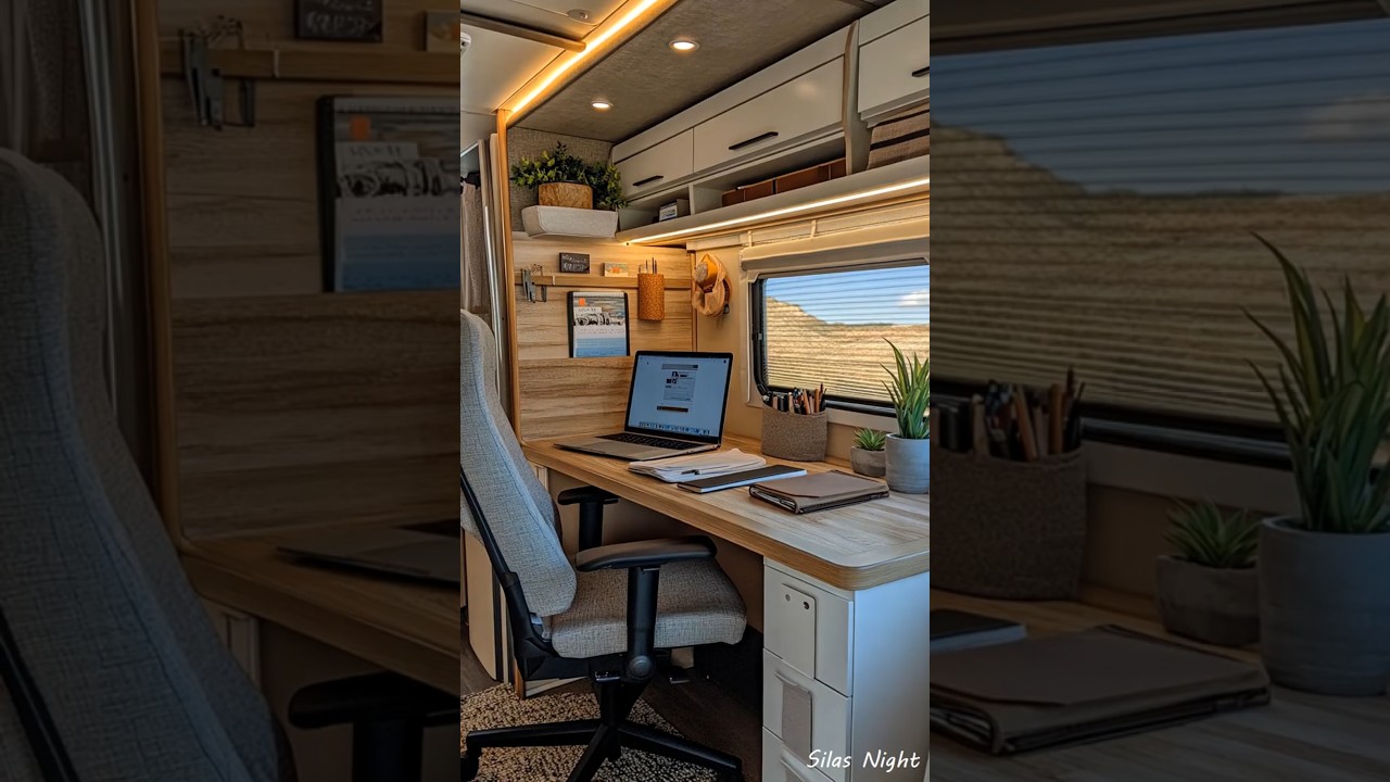 Travel & Work: Designing a Cozy Office in Our Motorhome Haven! #vanlife #motorhome  #travel