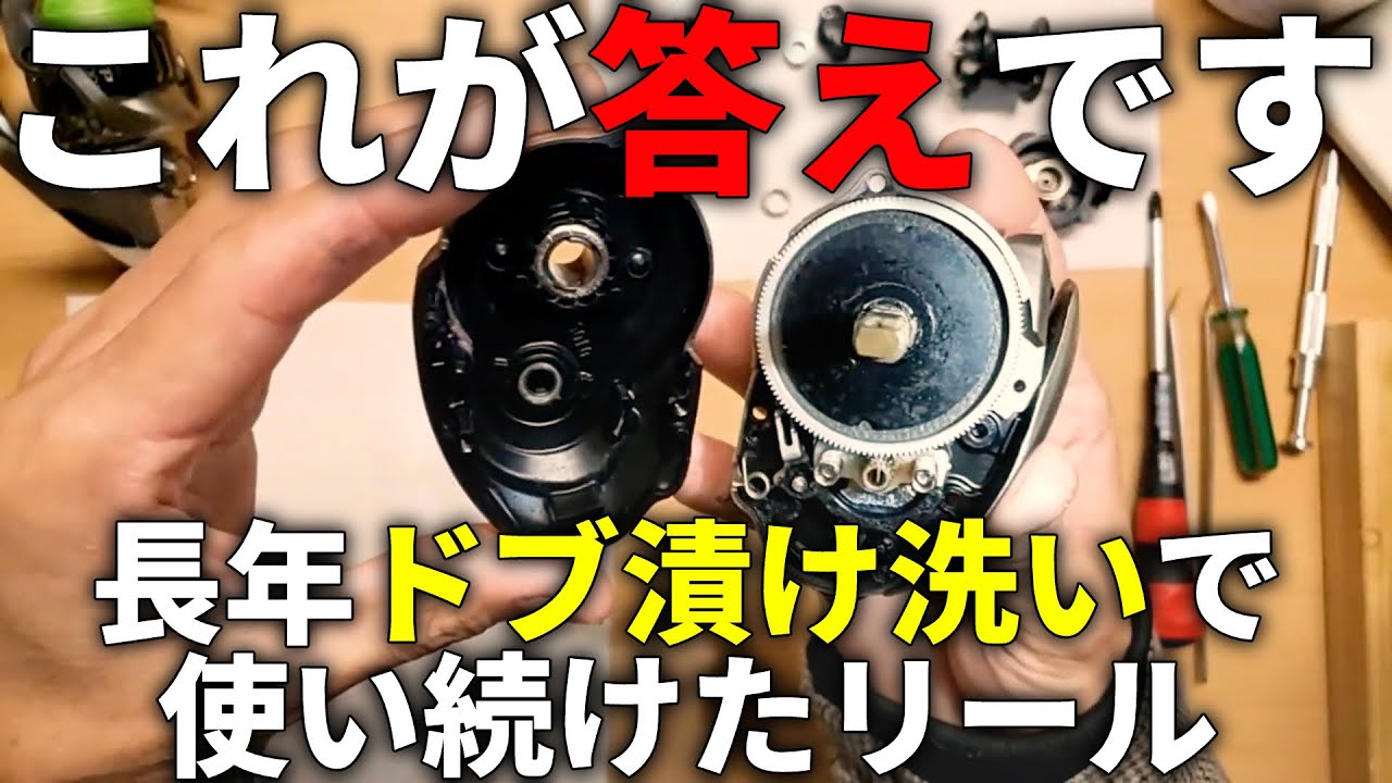【驚愕】ベイトの「どぶ漬け洗い」は正しかったのか？購入してから7年、どぶ漬け洗いでしかメンテしてないリールの内部がヤバすぎました。