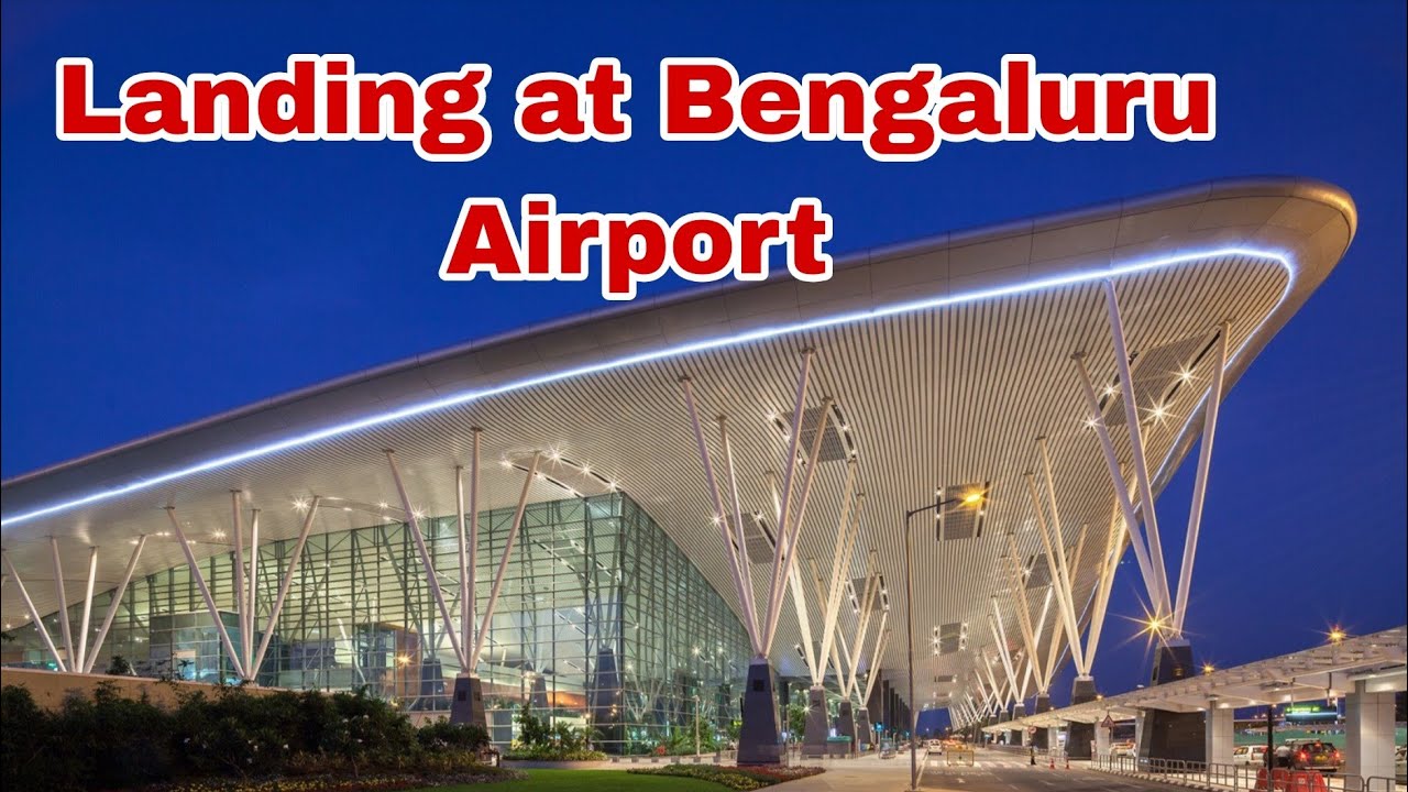 Aircraft Landing in Bengaluru Airport at night 