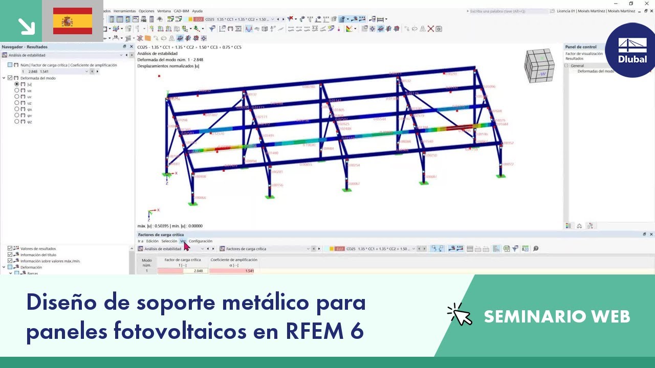 Diseño de soporte metálico para paneles fotovoltaicos en RFEM 6