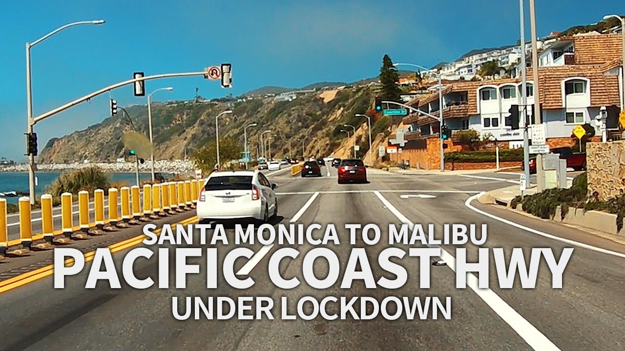 PACIFIC COAST HIGHWAY - Driving Santa Monica to Malibu Under Lockdown, Los Angeles, California, USA