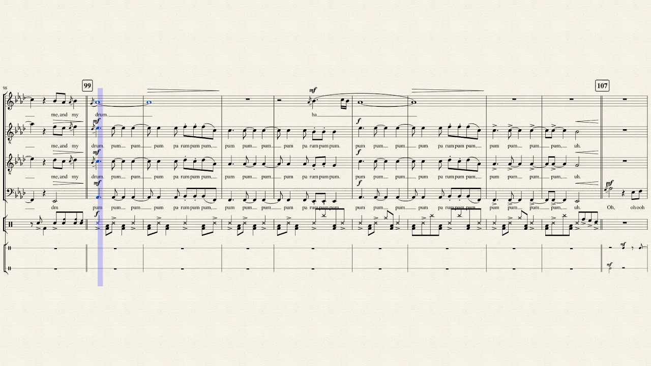 Little Drummer Boy | Pentatonix [Sheet Music/Transcription]