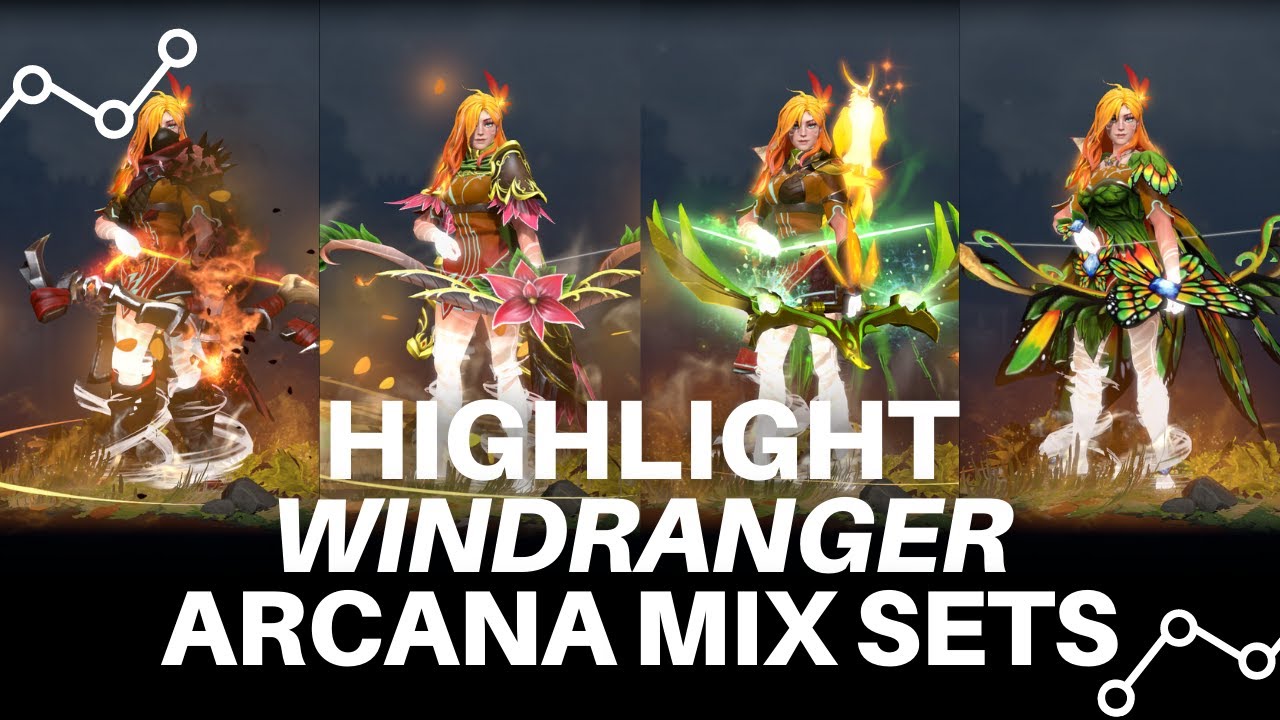 HIGHLIGHT WINDRANGER ARCANA MIX SETS (COMPASS OF THE RISING GALE) WITH IMMORTALS - DOTA2 INDONESIA