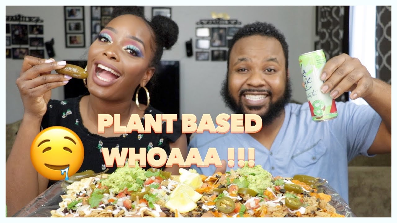 LOADED CHICKN NACHOS | VEGAN MUKBANG | EATINGSHOW