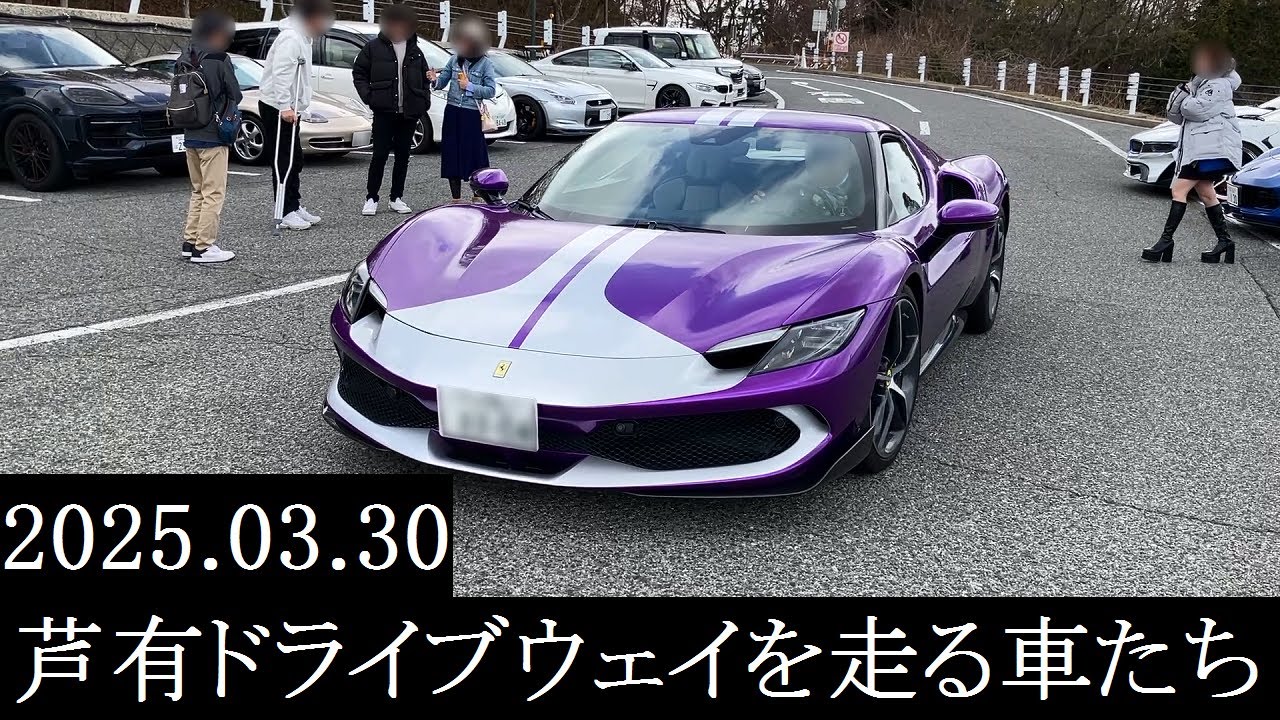 【西の大黒PA】2025.03.30　芦有ドライブウェイを走る車たち【西の辰巳PA】