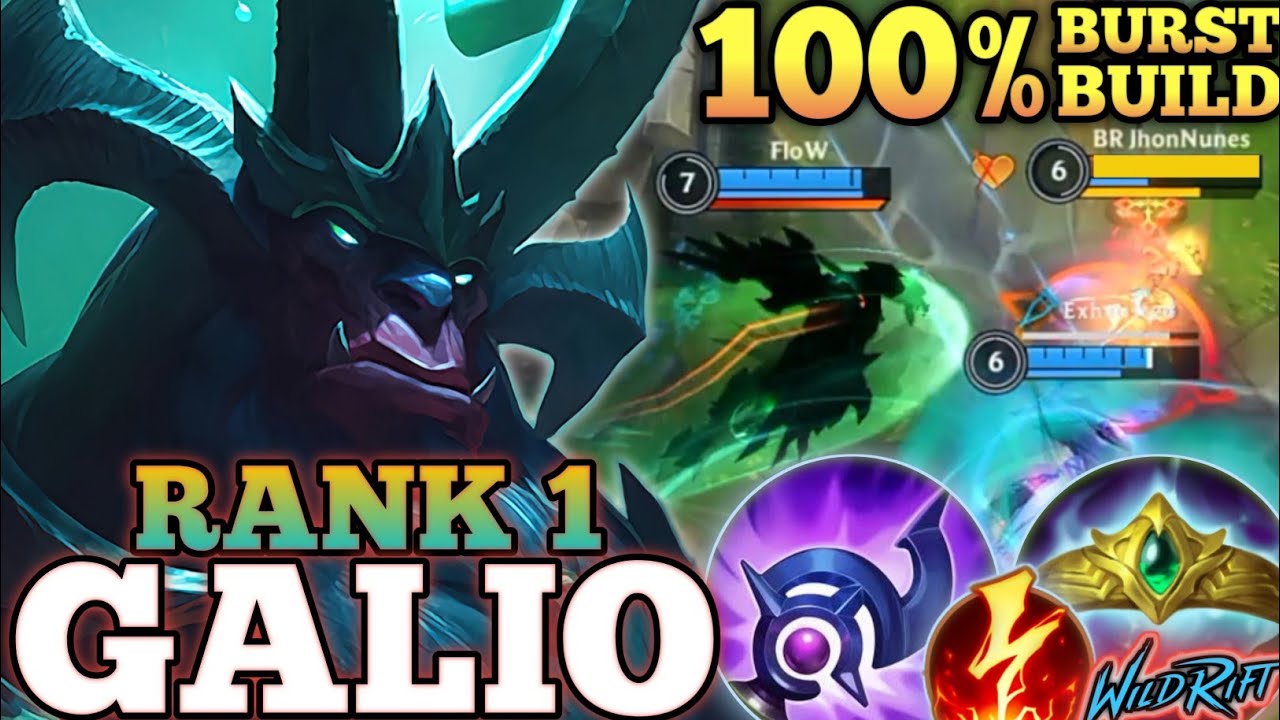 GALIO BRUTAL ULT ALL DELETE! CRAZY 15 KILLS MID MVP PLAY - TOP 1 GLOBAL GALIO BY FloW - WILD RIFT
