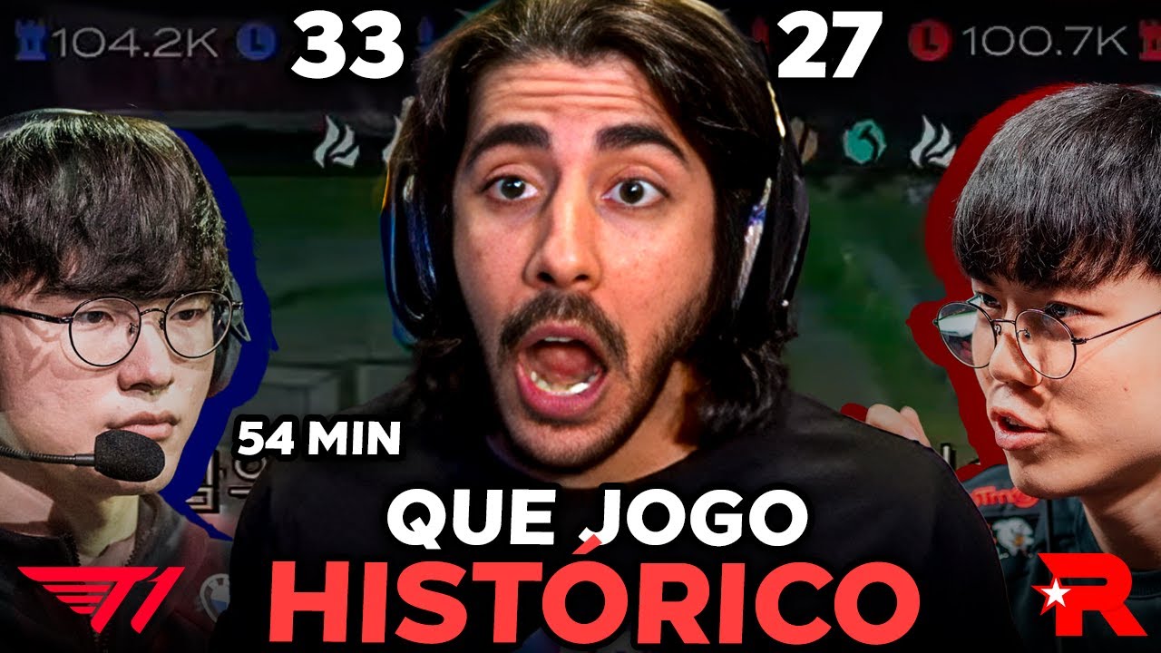 Reagindo ao jogo da T1 vs KT - O MELHOR JOGO DE LEAGUE OF LEGENDS DO ANO!?