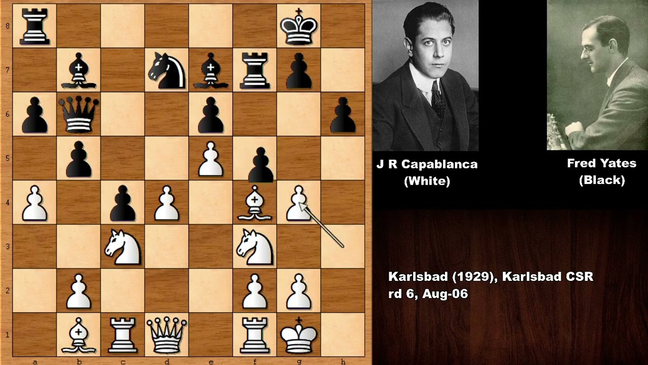 Jose Raul Capablanca vs Fred Dewhirst Yates - Karlsbad (1929)