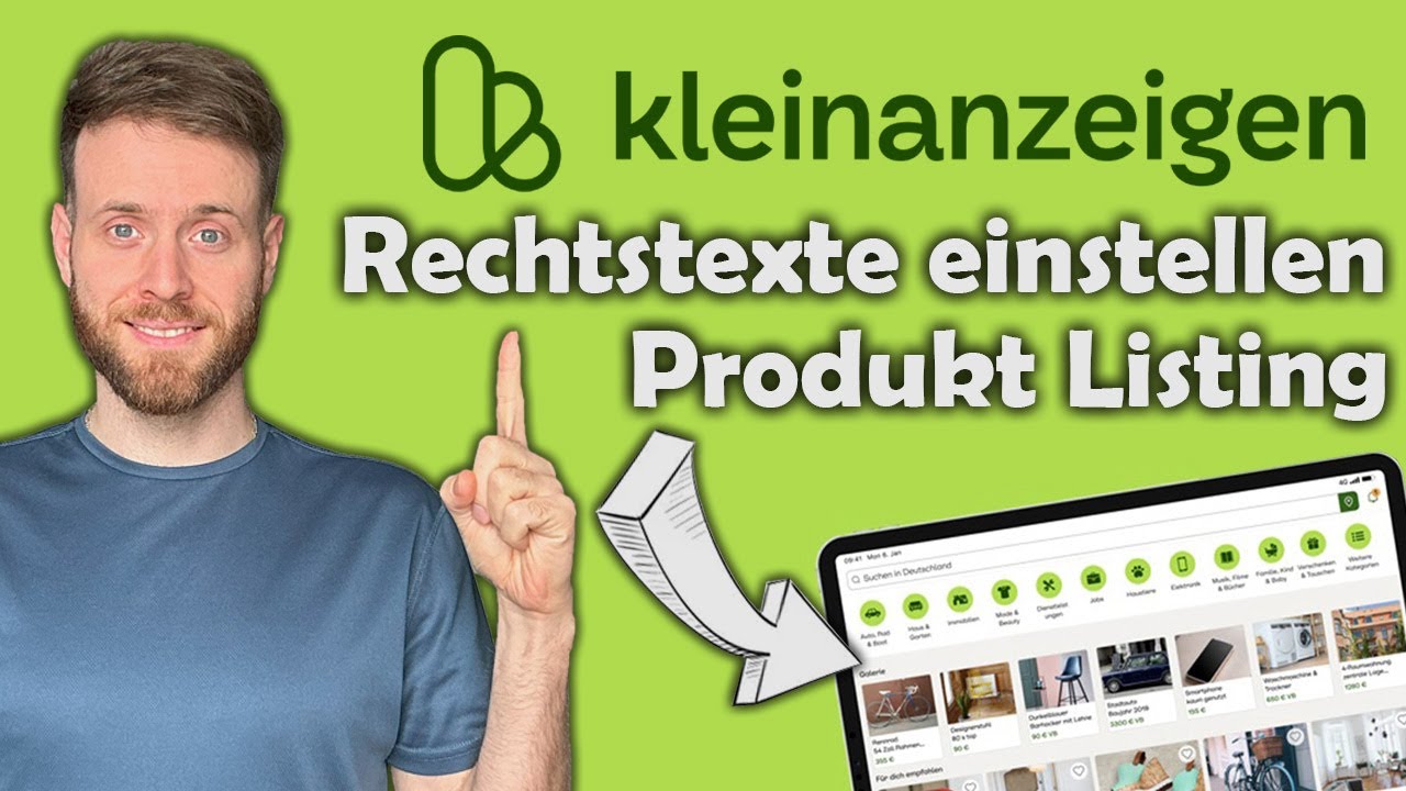 Kleinanzeigen Produkt Listing & Rechtstexte einstellen - Impressum AGB Widerrufsrecht | Anleitung