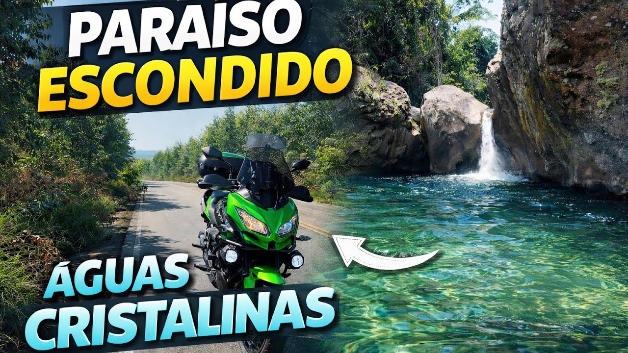 PARAÍSO ESCONDIDO em Lavrinhas 😱 Águas Cristalinas e Estrada Perfeita de Moto! Versys 650 