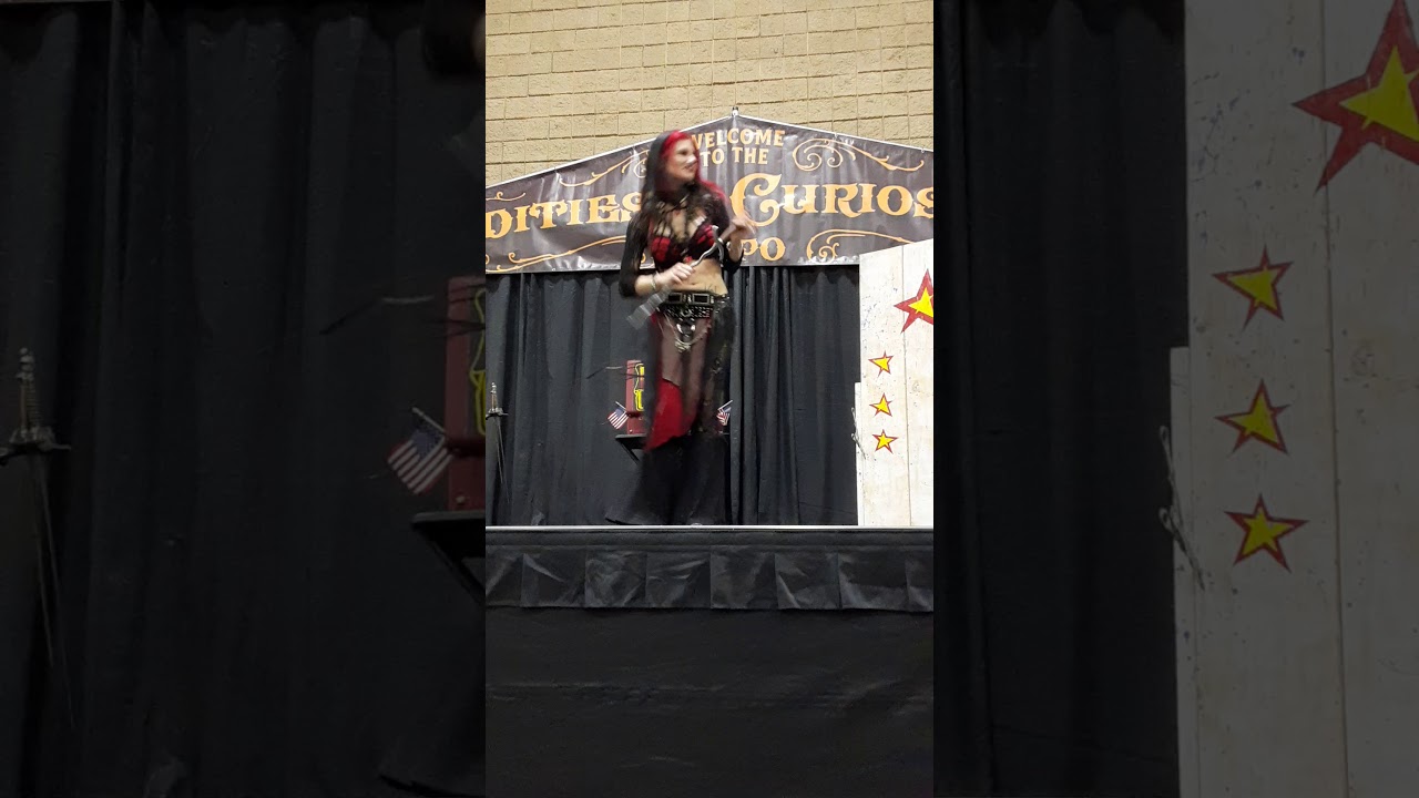 Female sword swallower