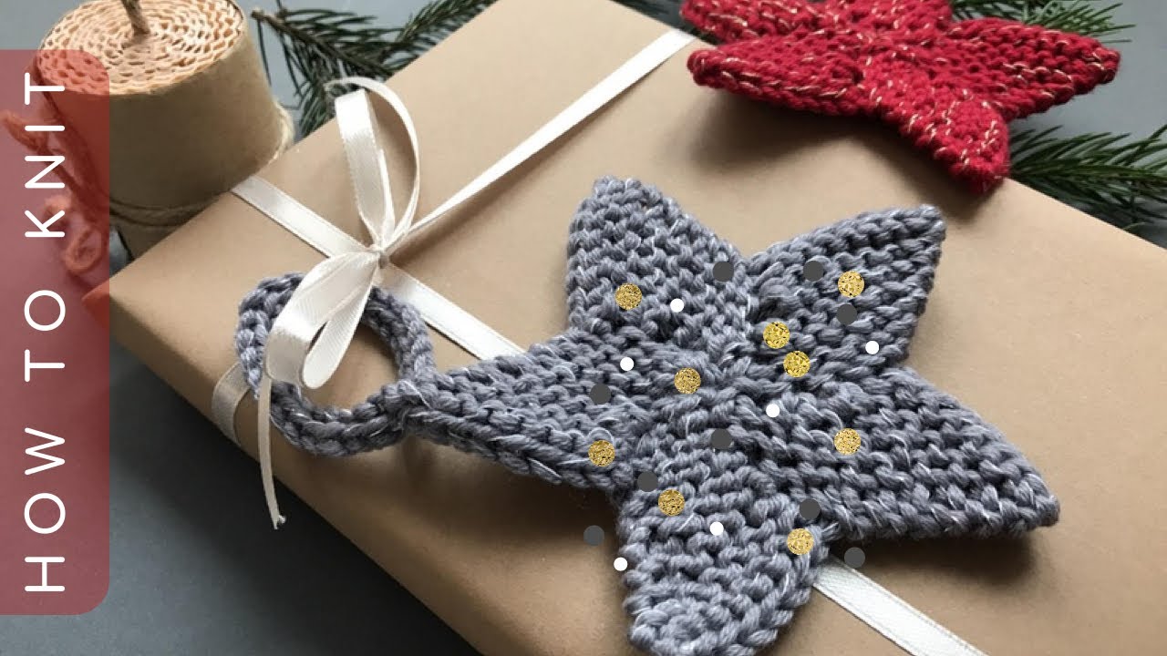 Knitted Star Decoration | How to Knit a Star Ornament ✨ Звезда спицами