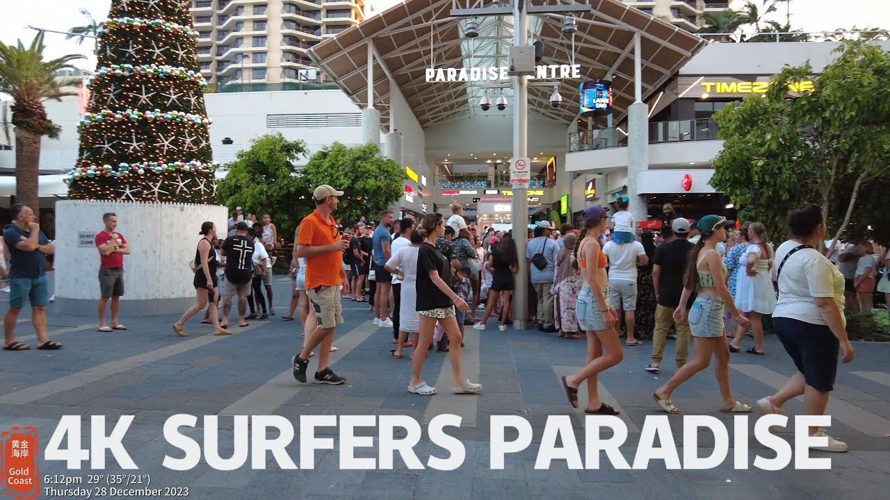 [4k] Explore Surfers Paradise Thursday 28 Dec 2023 | Gold Coast | Queensland | Australia