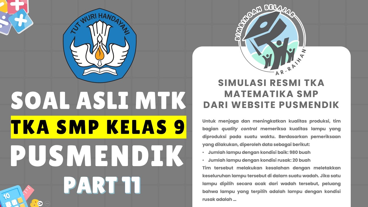PART 11 SOAL SIMULASI TKA MATEMATIKA SMP 2026 PUSMENDIK | CONTOH SOAL TKA SMP 2026 #TKA #TKA2026