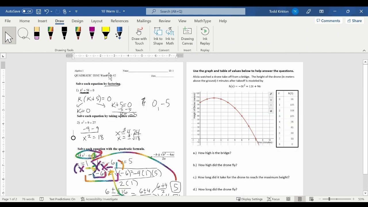 Algebra 1 Final Exam Review #2