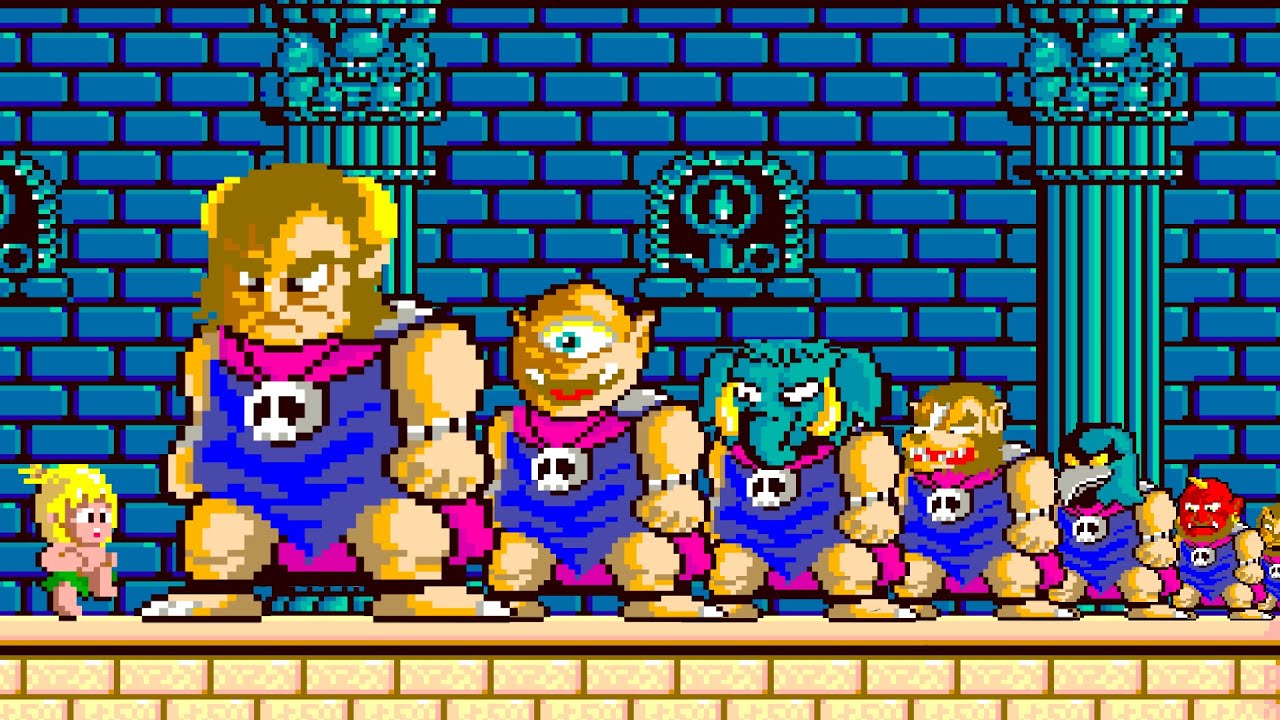 Wonder Boy (Arcade) All Bosses (No Damage)