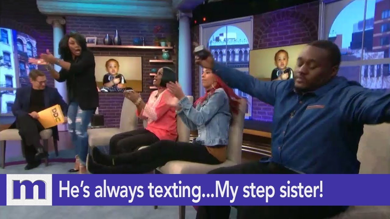 He's always texting...My step sister! | The Maury Show