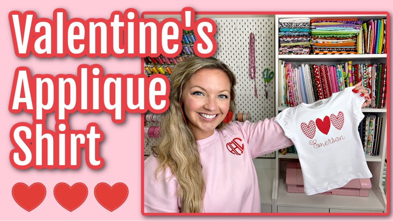 How to Applique a shirt: Step by Step Tutorial | Valentines Children's Quick Stitch Applique Shirt