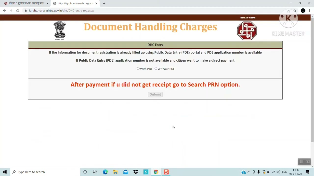Document Handling Charges DHC  Department of Registration and Stamps  IGR   IGR Maharashtra 720p, h2