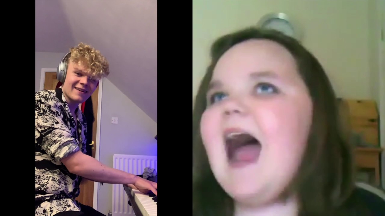 'Psycho girl tries to sing I will always love you' with piano accompaniment