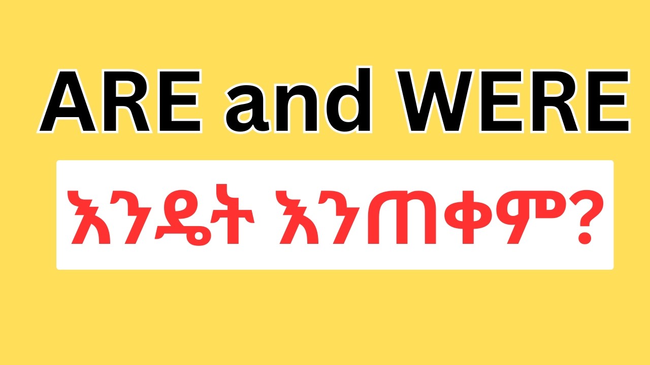 using are and were