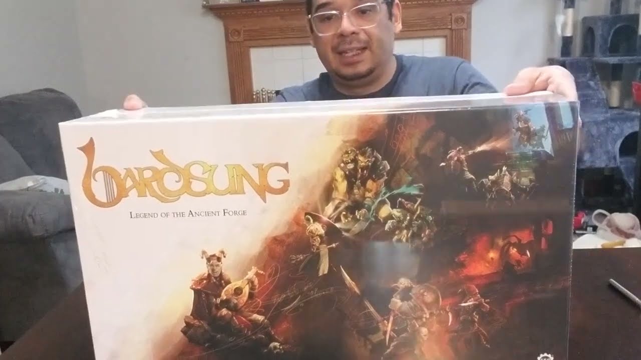 Bardsung boardgame unboxing SFG Kickstarter version Part 1. thefrenchspy81 adult collector