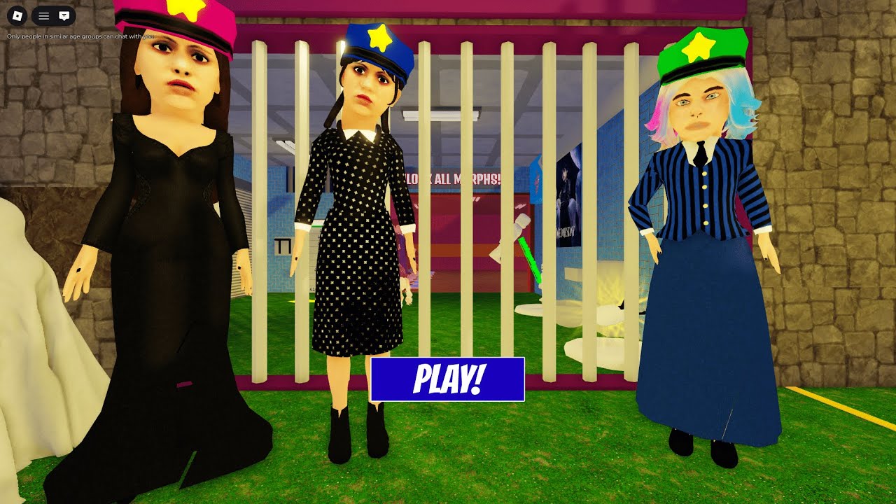WEDNESDAY POLICE FAMILY PRISON RUN ESCAPE! (Obby) Roblox Gameplay Walkthrough No Death 4k