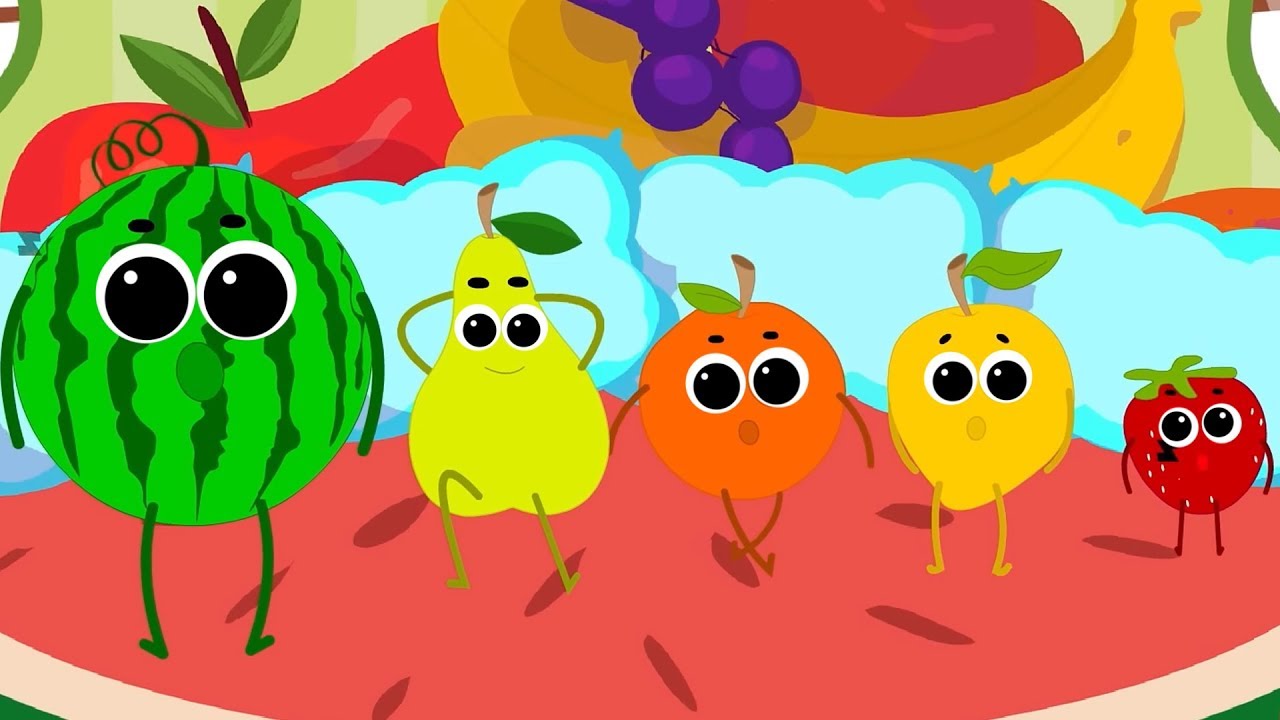Fruits Five In The Bed Nursery Rhymes | Fruits Song | Learn Fruits | Songs For Kids & Babies