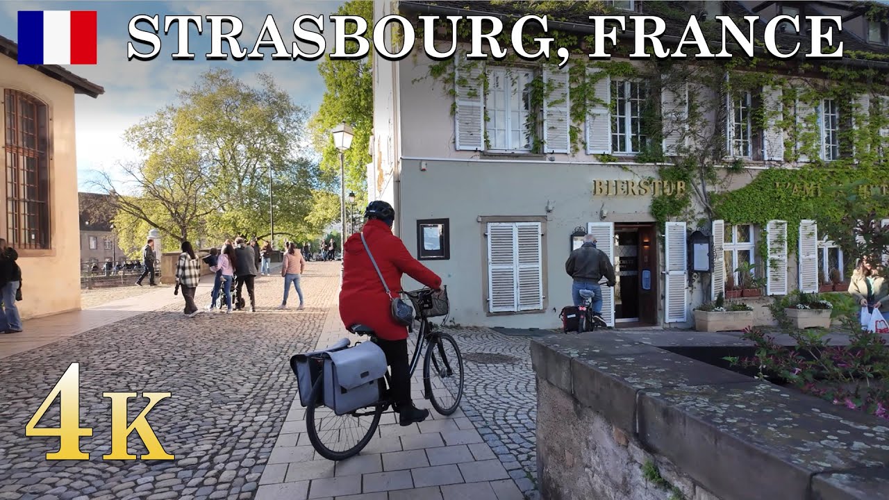 Walking Tour in Strasbourg Old Town | 4K 60fps | From Ponts Couverts to Église Saint-Thomas