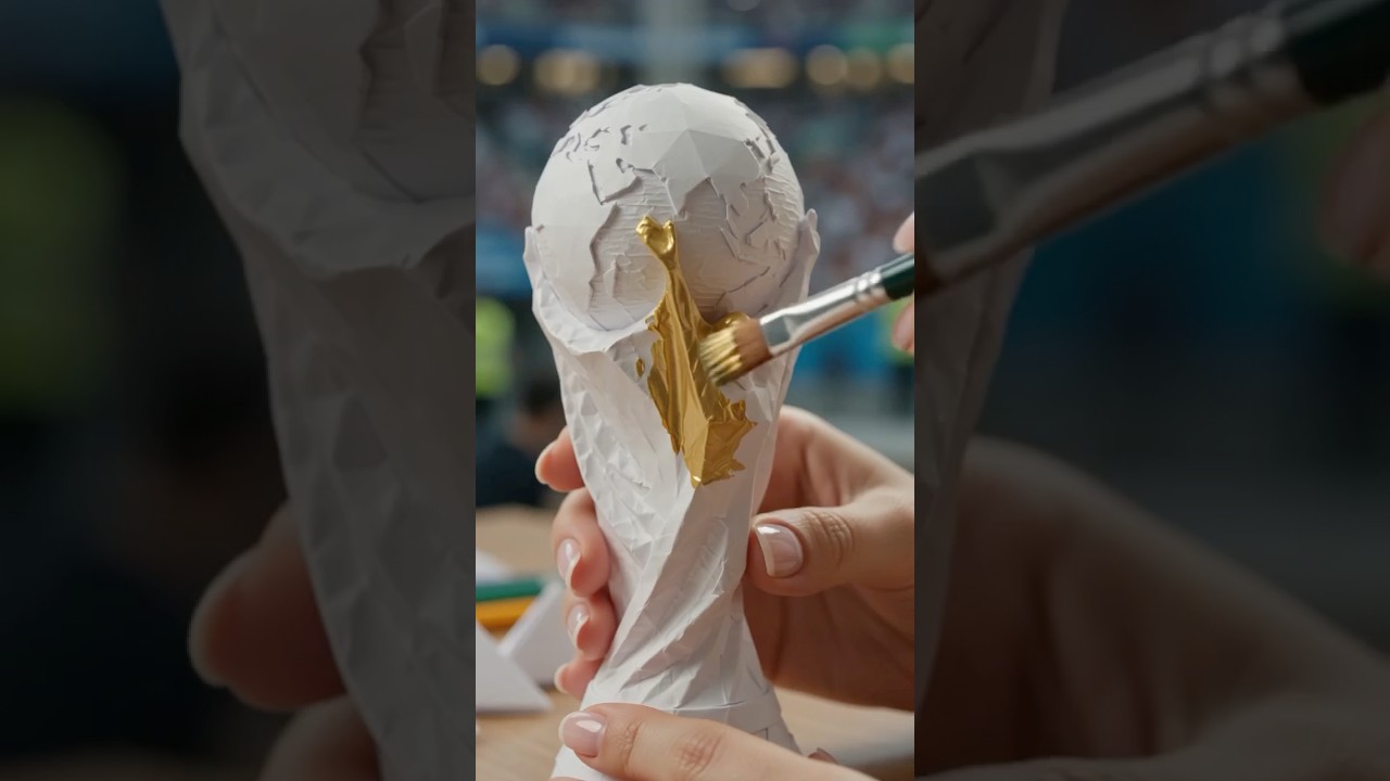 Making Worldcup Trophy | Origami worldcup trophy making #diy #fifaworldcup #worldcuptrophy #origami