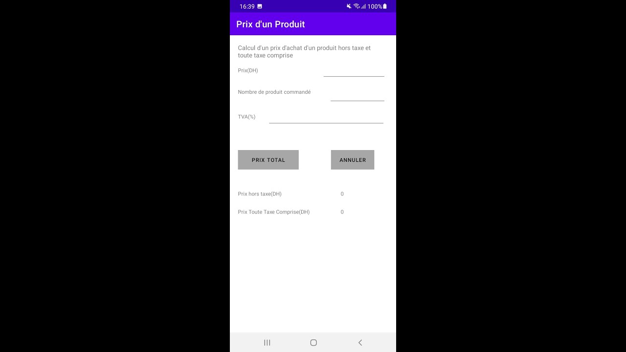 Price of a Product - App Android