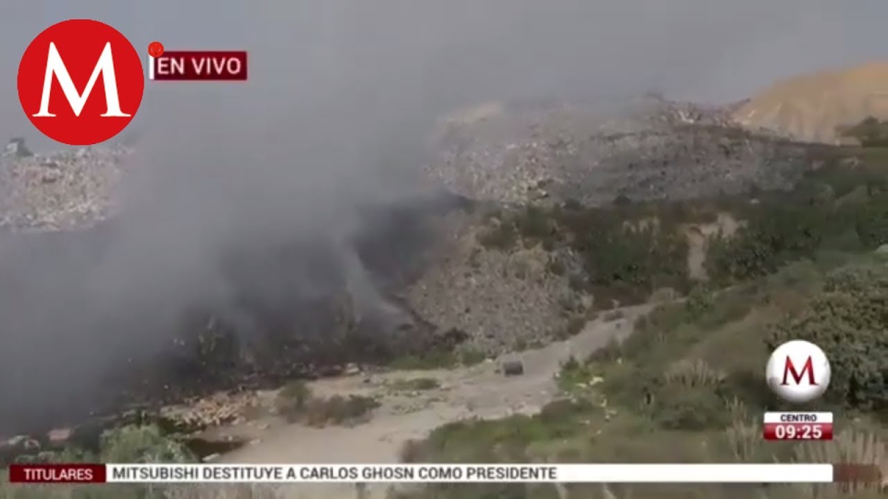 Sigue incendio en relleno sanitario de Chicoloapan