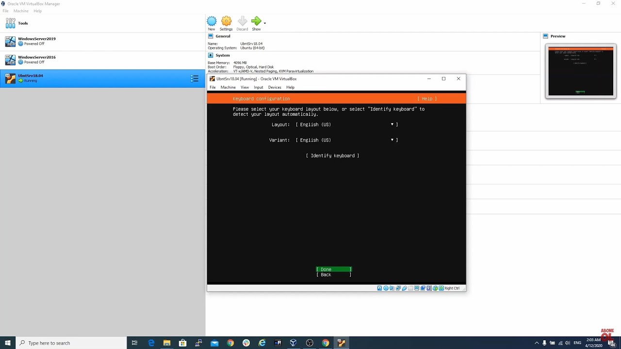 9.3) BT 101: Ubuntu Server 18.04 Kurulumu (Virtualbox Sanal)