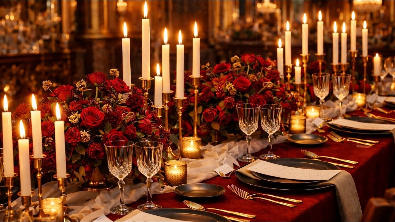 Candlelit Dinner Party Ambience 🌹✨ | Romantic Evening, Luxury & Warm Glow