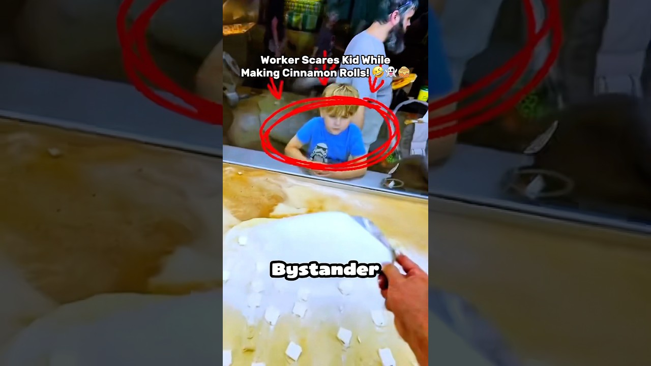 Carnival Baker Pranks Kid While Making Cinnamon Rolls! 🎡🍩🤣 #shorts