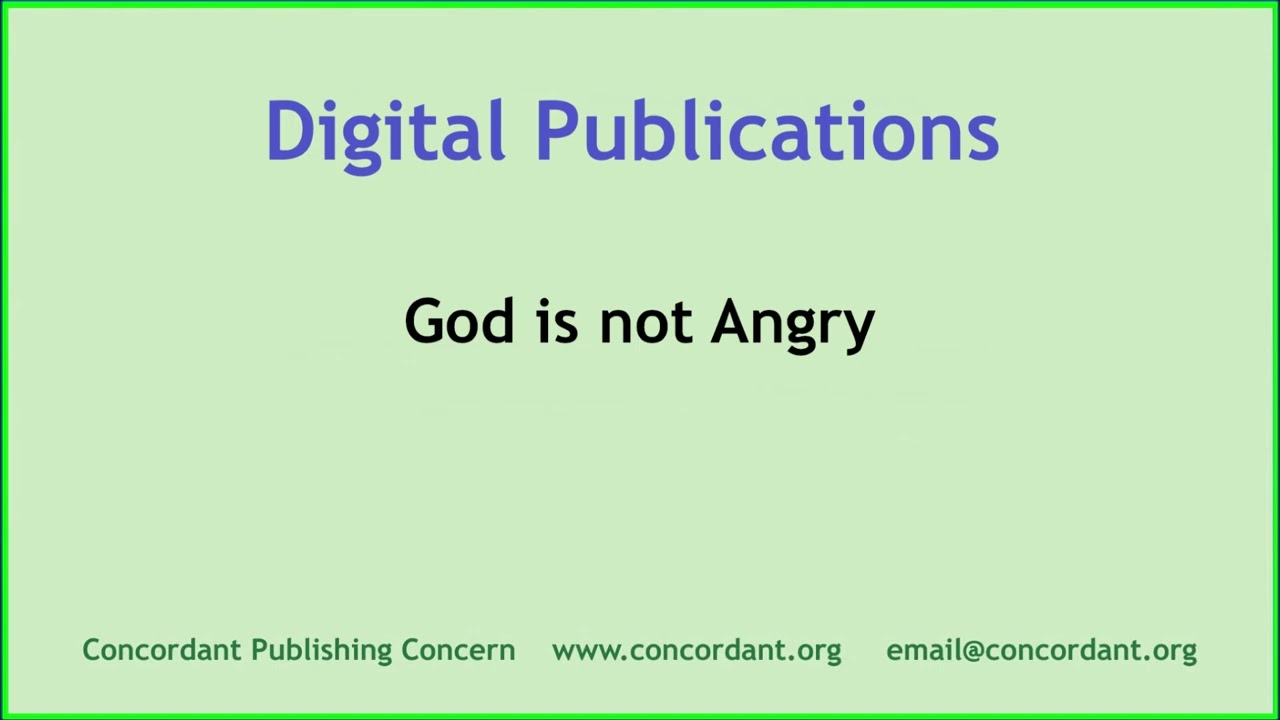 God is not Angry