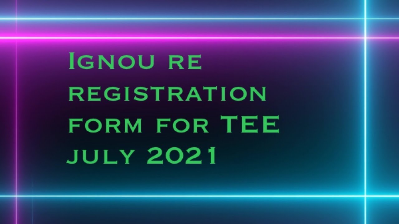 Ignou re registration for July 2021 @Karamveer2021
