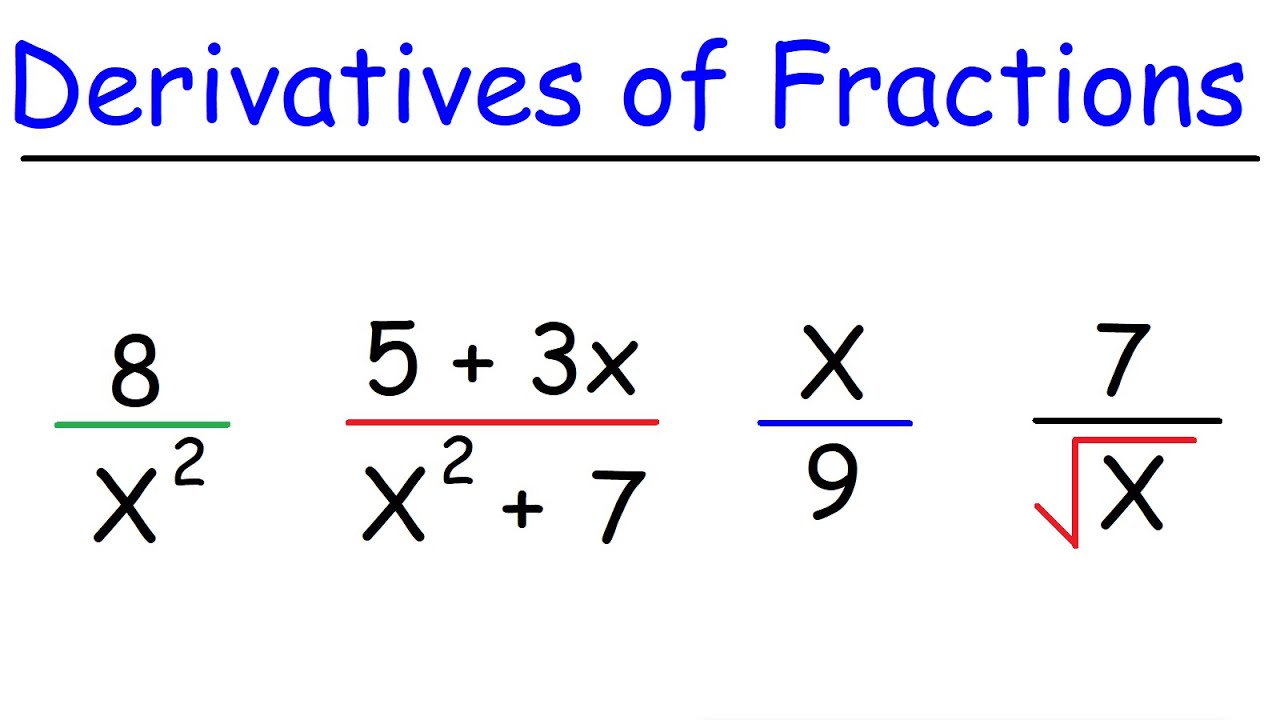 How To Find The Derivative of a Fraction - Calculus