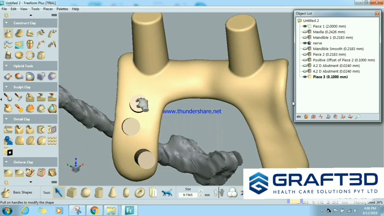 Designing Sub-Periosteal Implant | How to Design Implant using Geomagic Freeform with Haptic Device