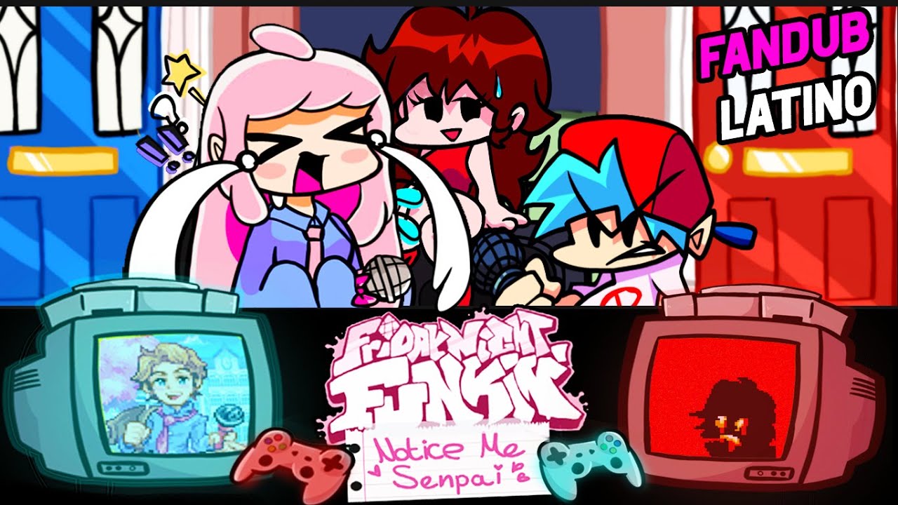 Friday Night Funkin Notice Me Senpai VS Cloud (FULL WEEK) (FNF Mod)  Fandub Latino