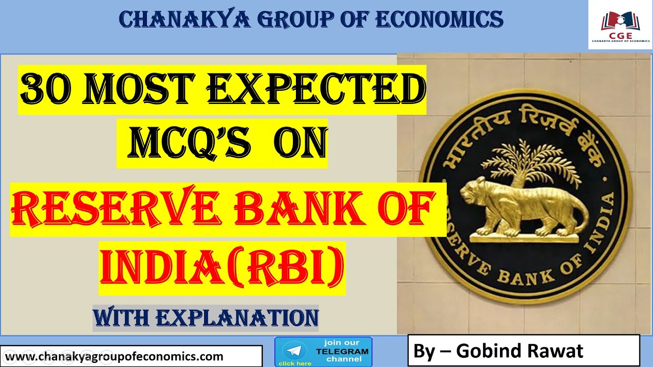 30 Most Expected MCQ's On RBI