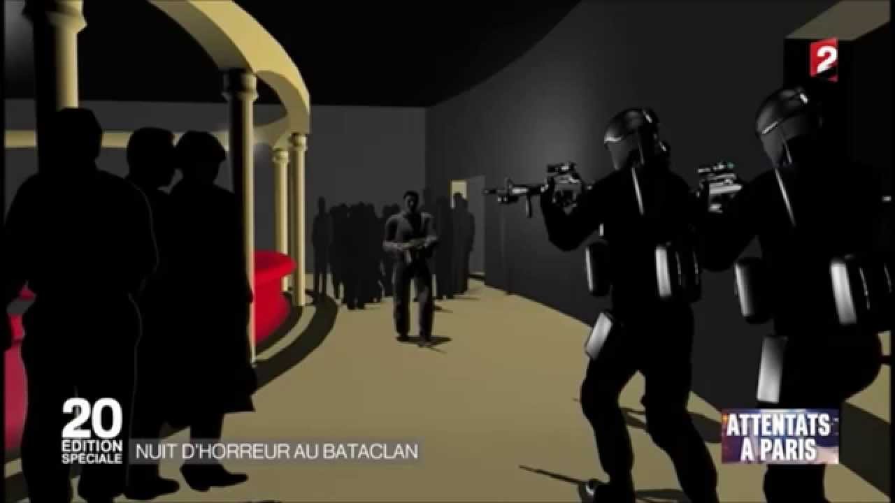 Reconstitution en 3D des &eacute;v&egrave;nements du Bataclan par France 2