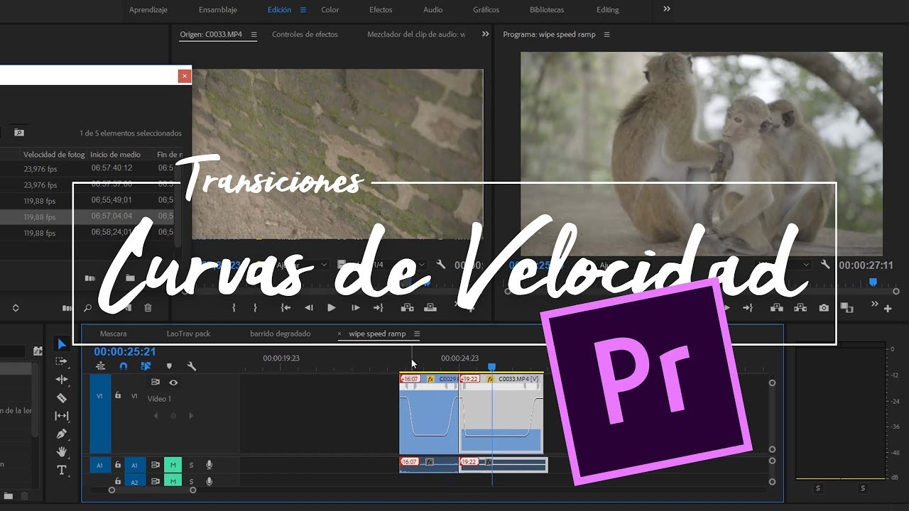🎬 Transiciones en premiere – Curvas de Velocidad 🎥